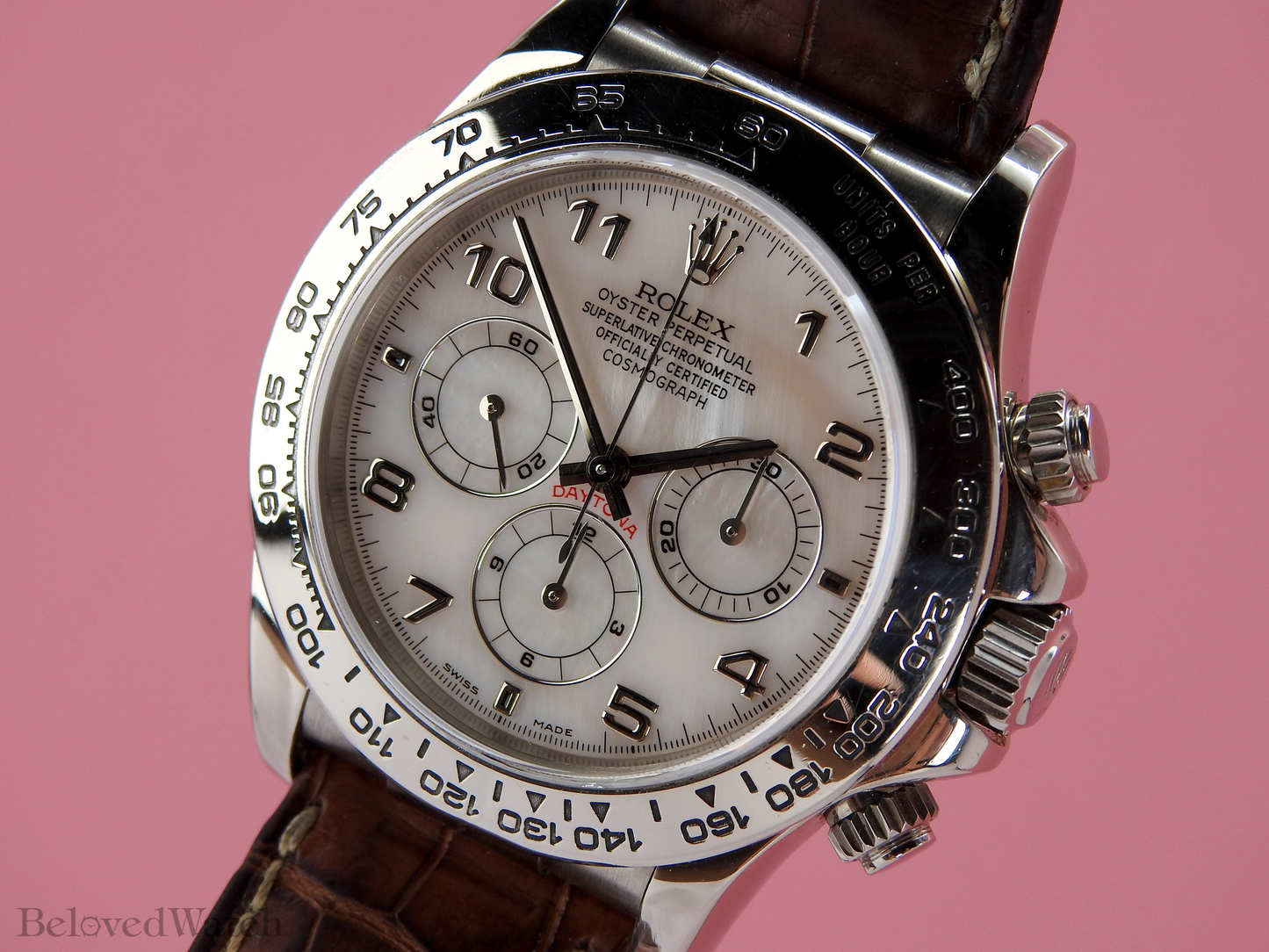 Rolex Daytona 16519 Rose Mother of Pearl Dial Complete Set