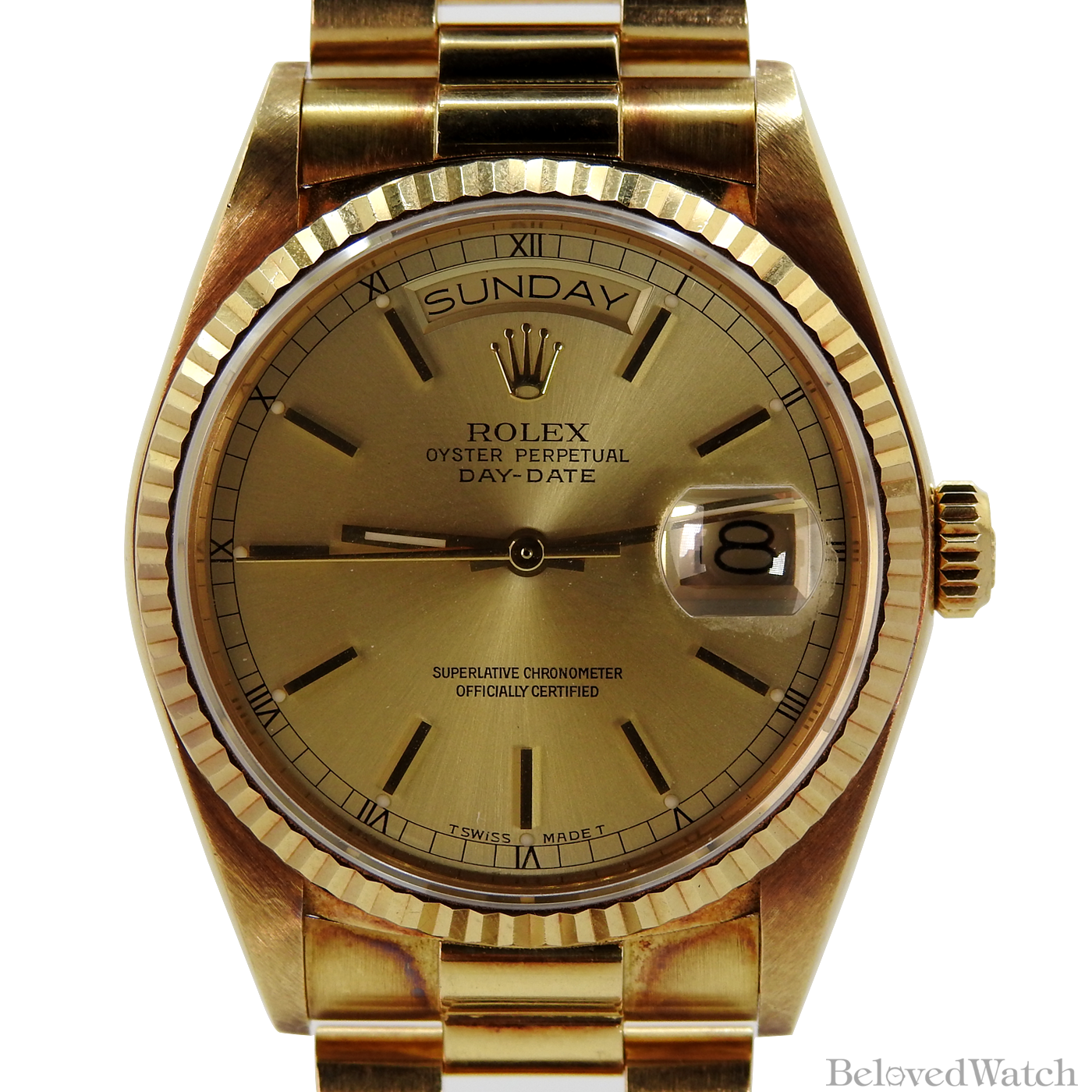 Unpolished Rolex Day-Date 18038 18k Yellow Gold President Bracelet Main Image