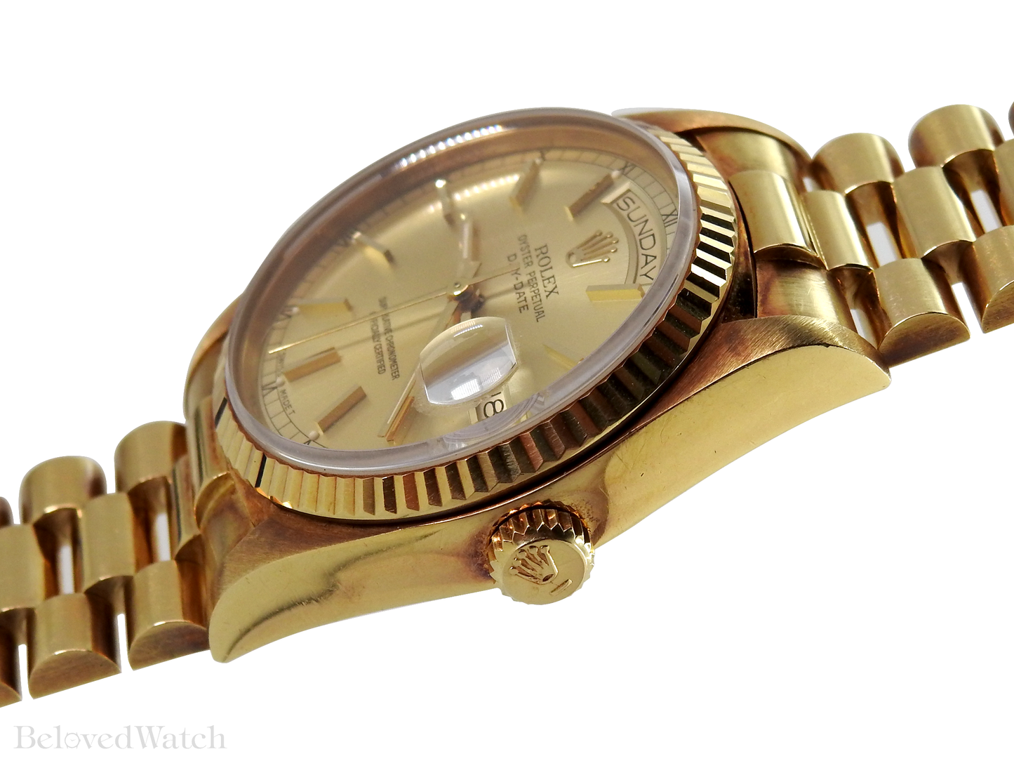 Unpolished Rolex Day-Date 18038 18k Yellow Gold President Bracelet