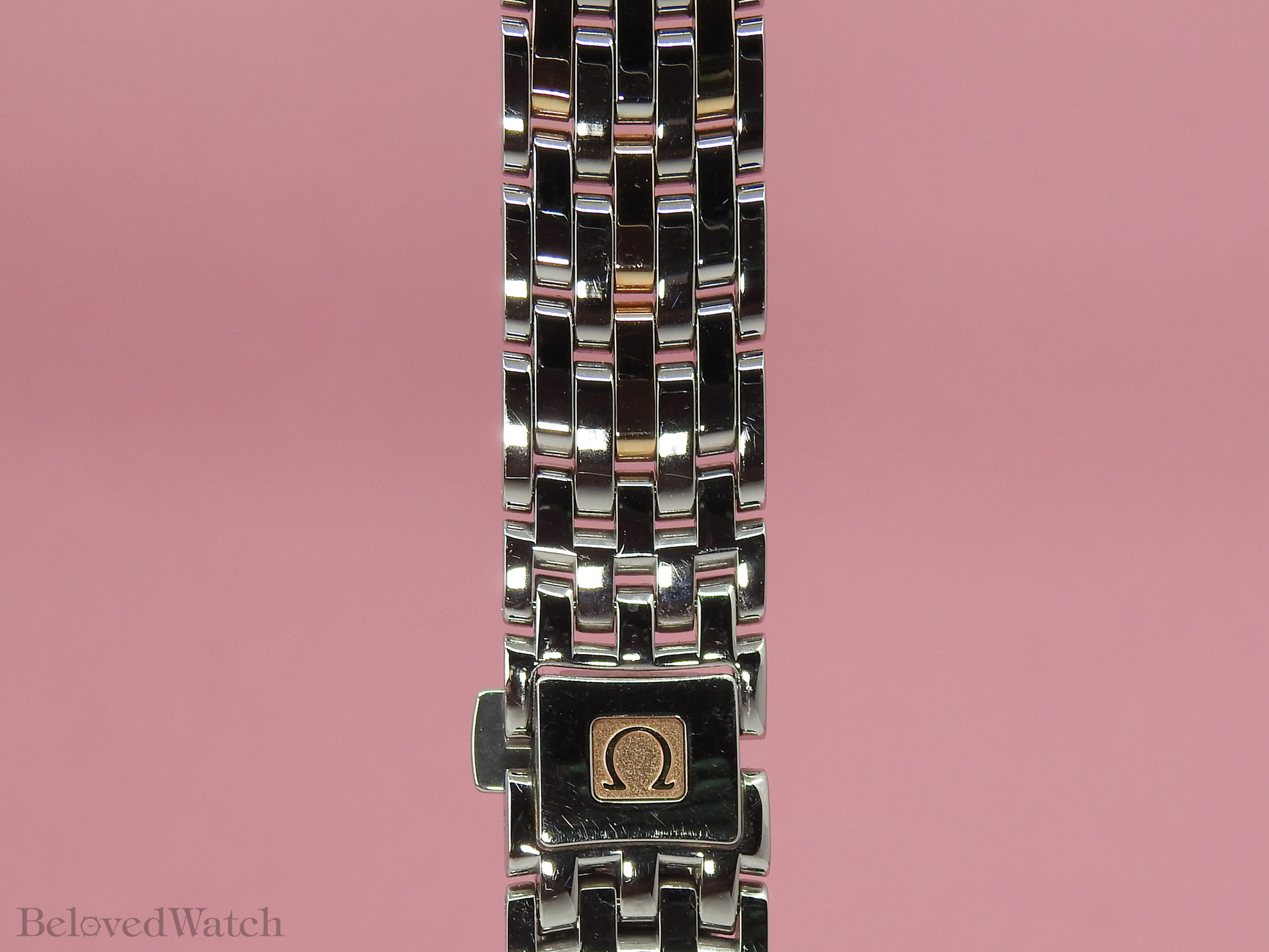 Omega De Ville Prestige Rose and Steel Factory Mother of Pearl Diamond Dial Full Diamond Bezel 424.25.33.20.55.002