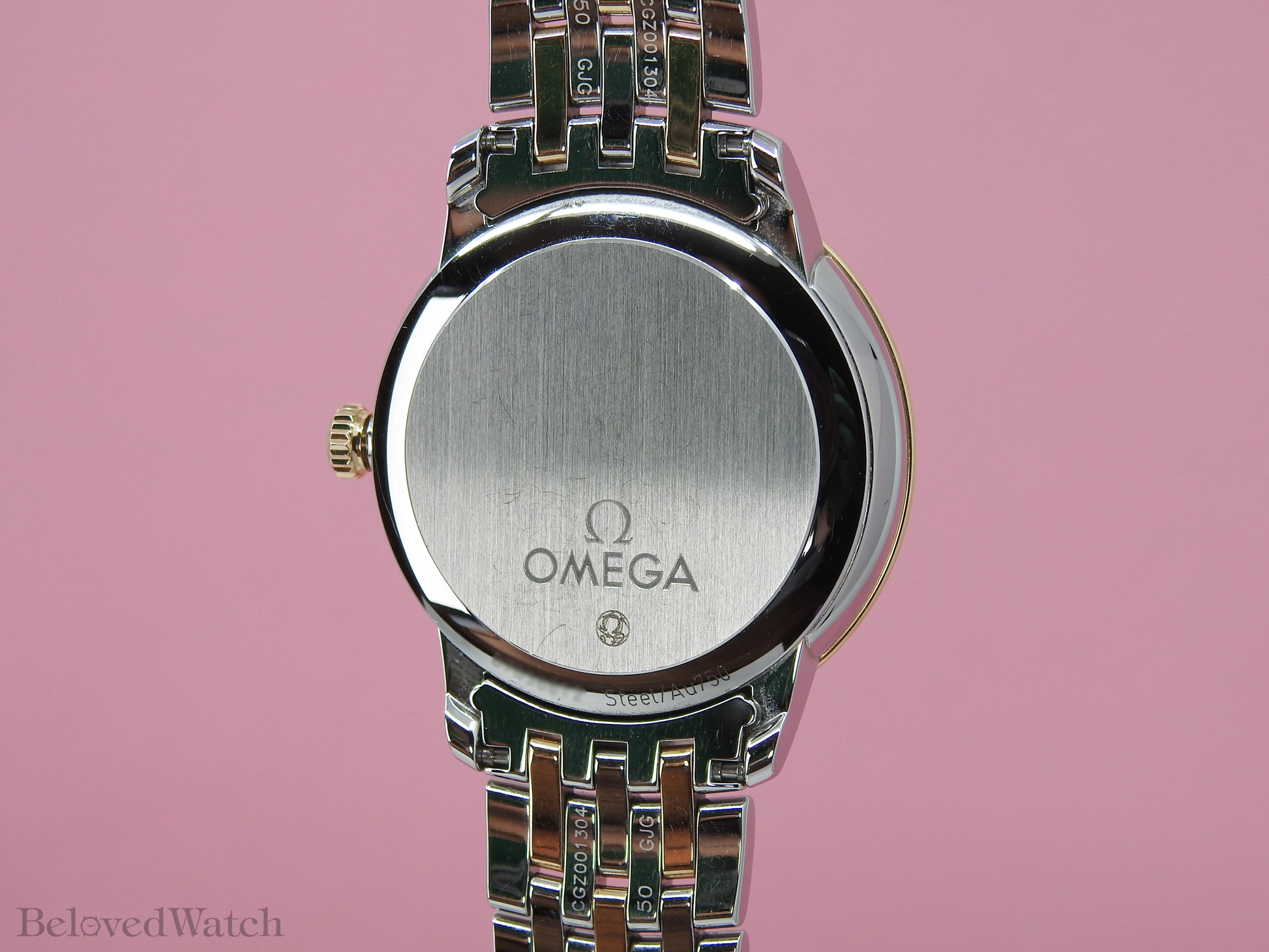 Omega De Ville Prestige Rose and Steel Factory Mother of Pearl Diamond Dial Full Diamond Bezel 424.25.33.20.55.002