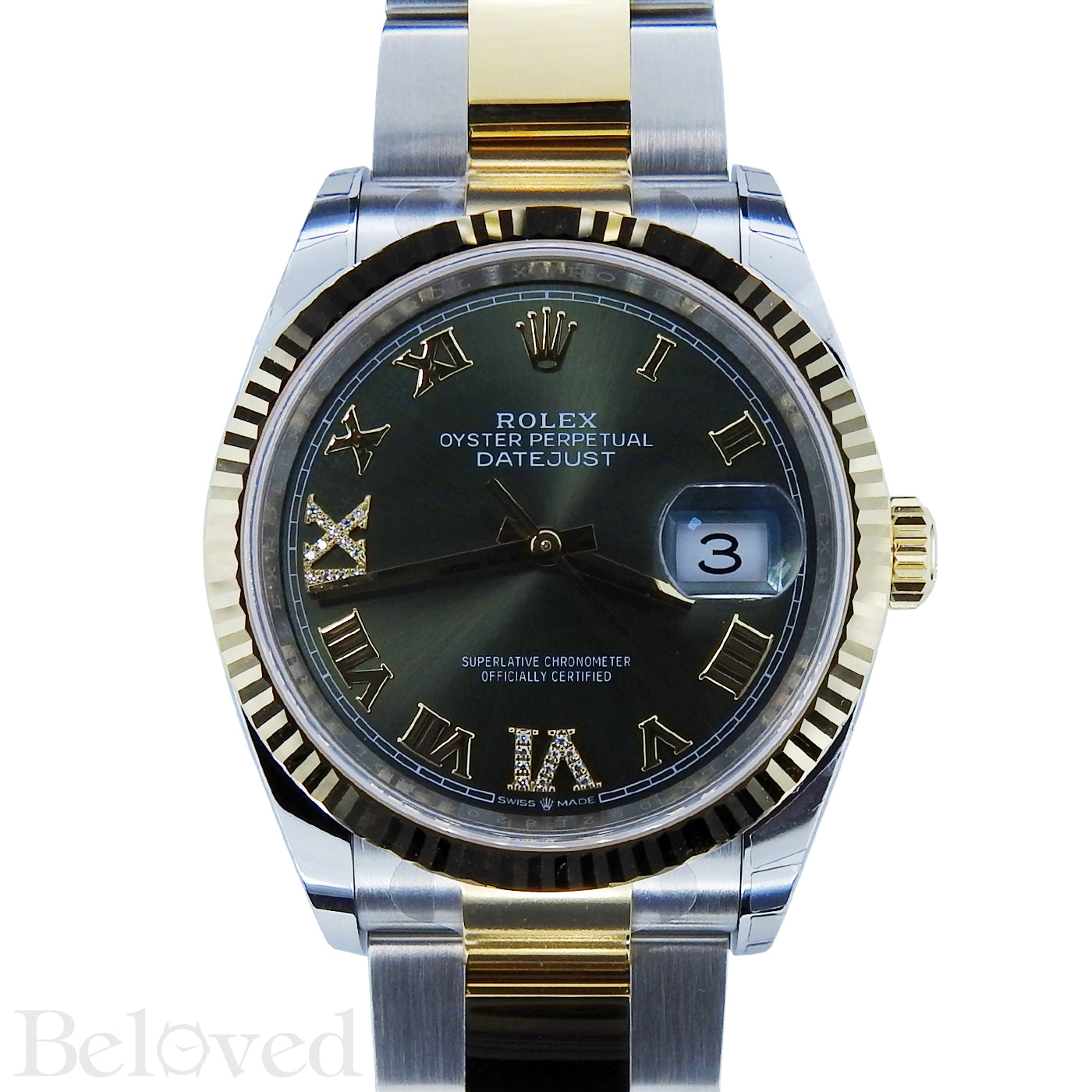 Rolex Datejust 126233 Green Sunburst Dial with Factory Diamond Six and Nine Image 1