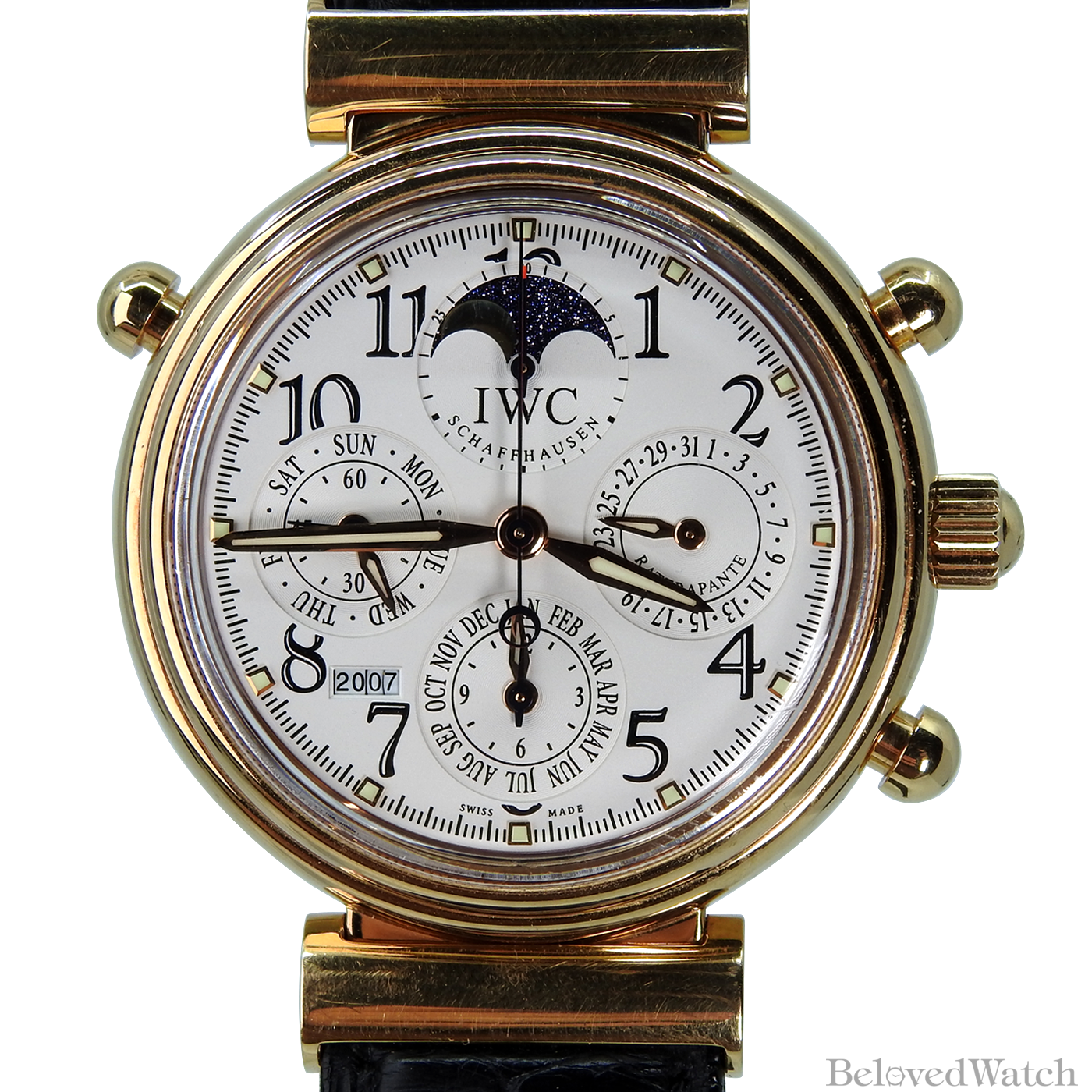 IWC 18K Pink Gold Da Vinci Perpetual Calendar Moonphase Chronograph Split Second Rattrapante 3754