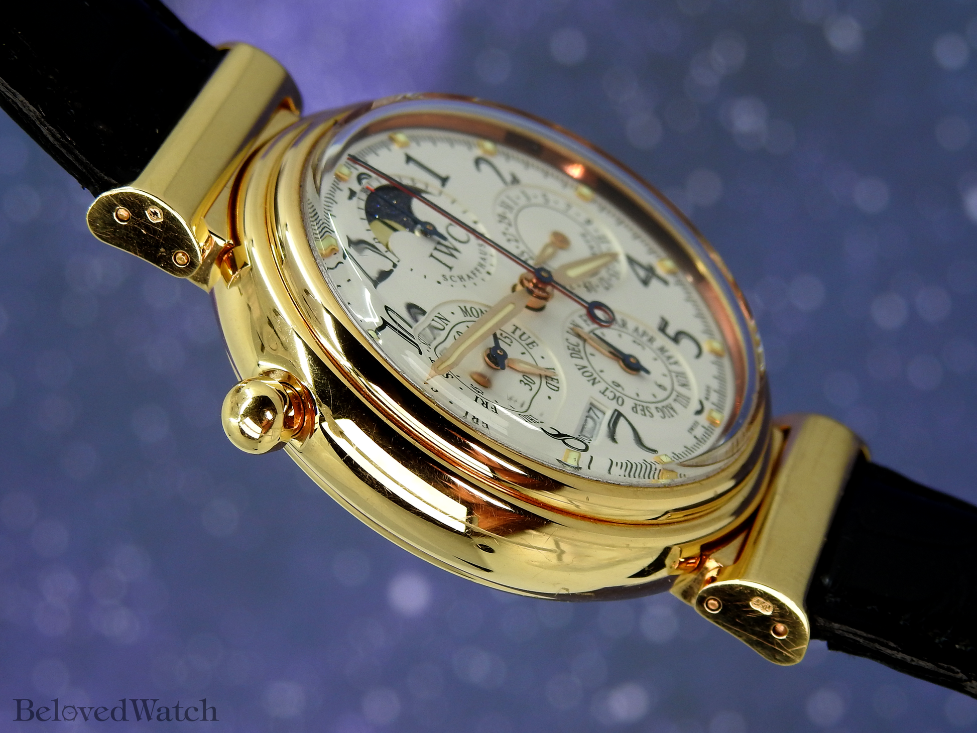 IWC 18K Pink Gold Da Vinci Perpetual Calendar Moonphase Chronograph Split Second Rattrapante 3754