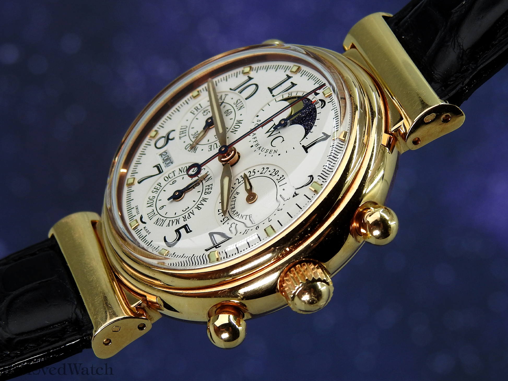 IWC 18K Pink Gold Da Vinci Perpetual Calendar Moonphase Chronograph Split Second Rattrapante 3754