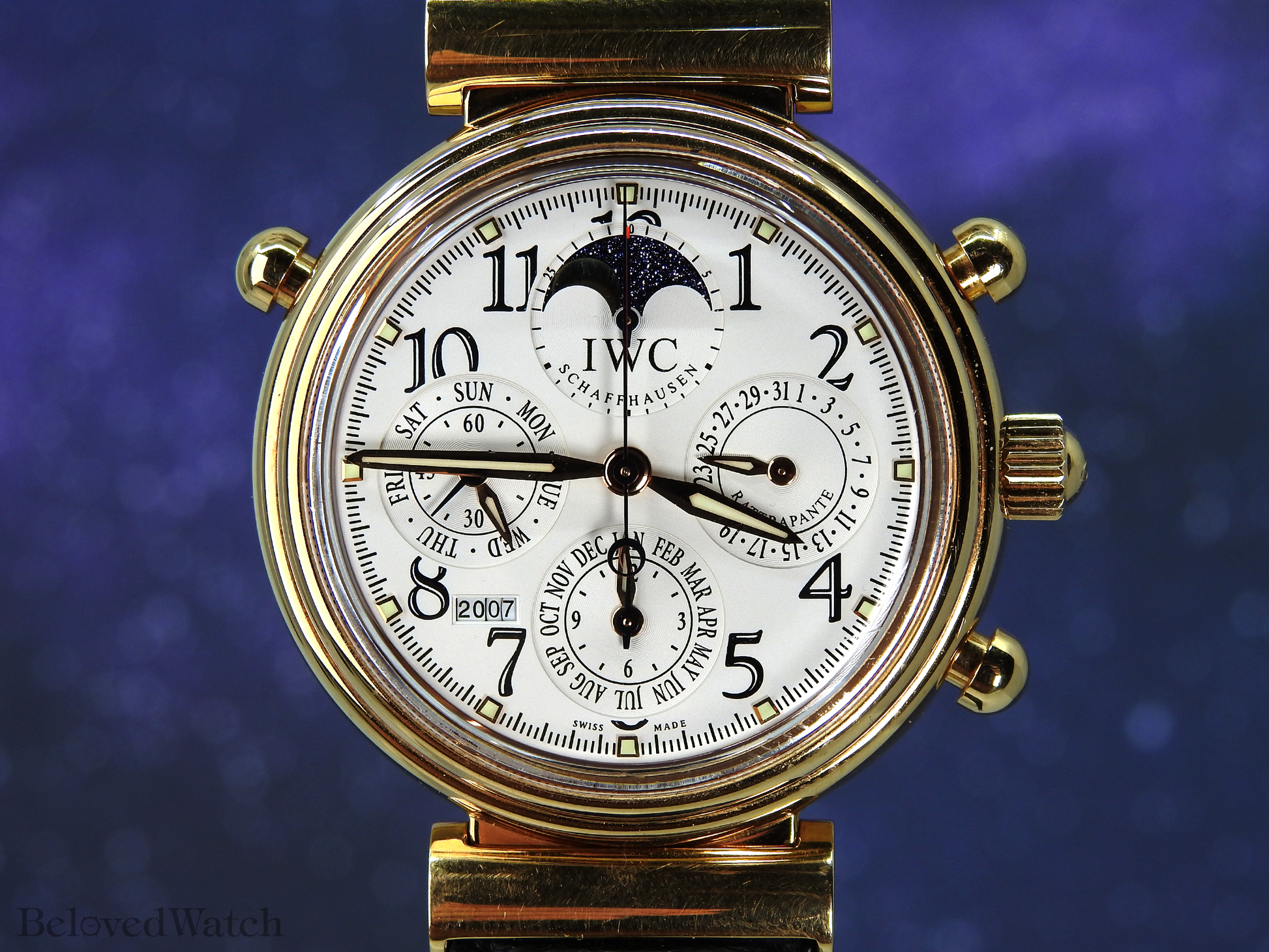 IWC 18K Pink Gold Da Vinci Perpetual Calendar Moonphase Chronograph Split Second Rattrapante 3754