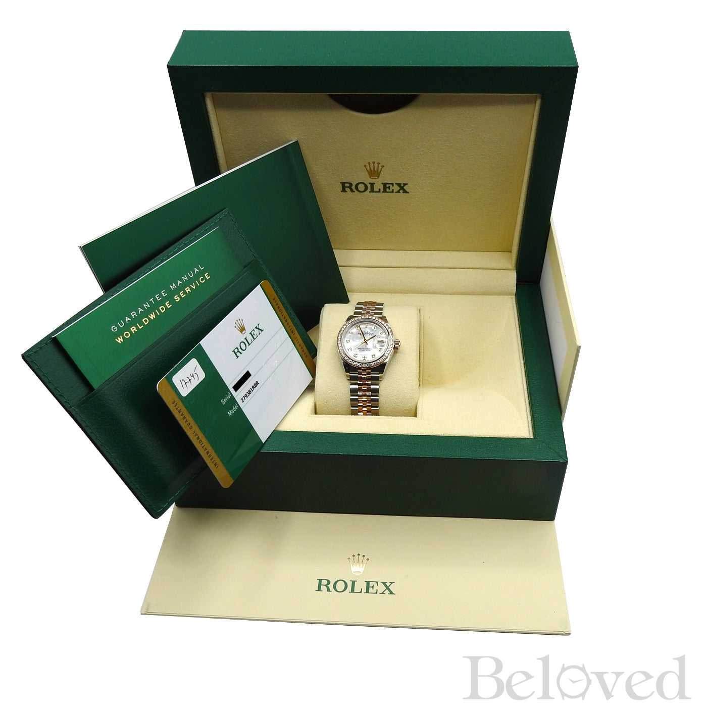 Rolex Datejust 279381 Full Factory Diamond Bezel with White Mother of Pearl Factory Diamond Dial 28MM Image 6