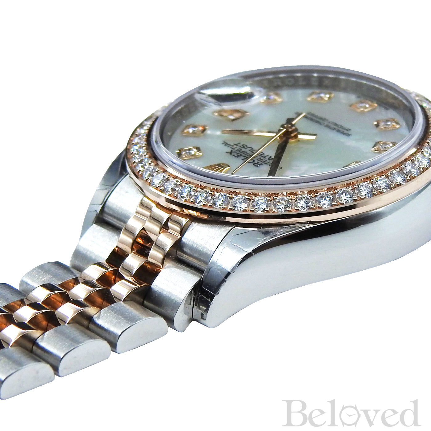 Rolex Datejust 279381 Full Factory Diamond Bezel with White Mother of Pearl Factory Diamond Dial 28MM Image 8