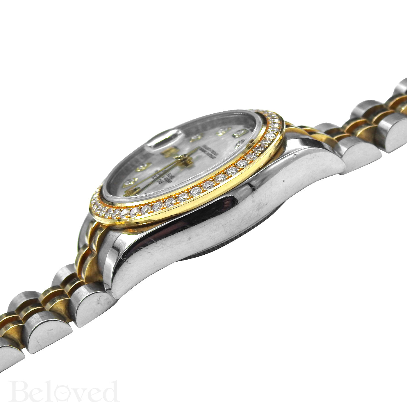 Rolex Datejust 179383 Full Factory Diamond Bezel Factory White Mother of Pearl Diamond Dial Image 7
