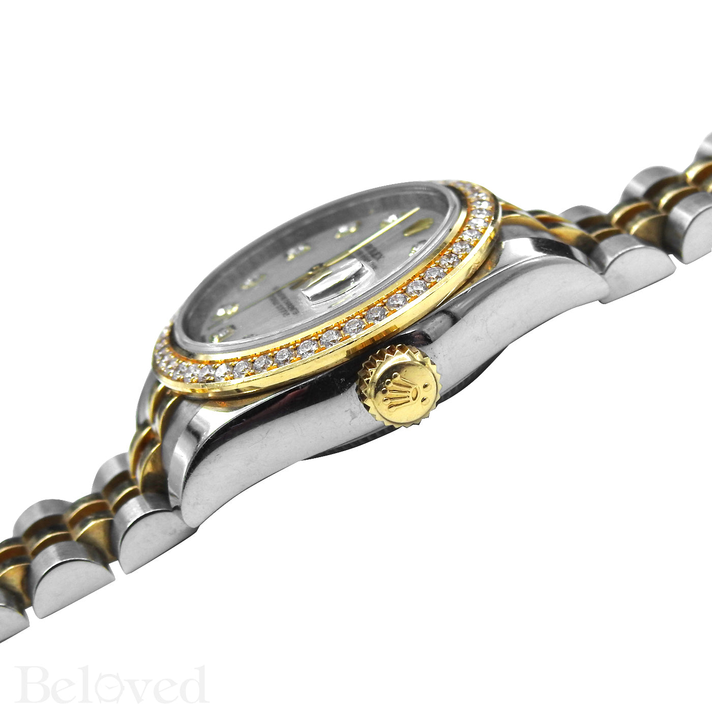 Rolex Datejust 179383 Full Factory Diamond Bezel Factory White Mother of Pearl Diamond Dial Image 8