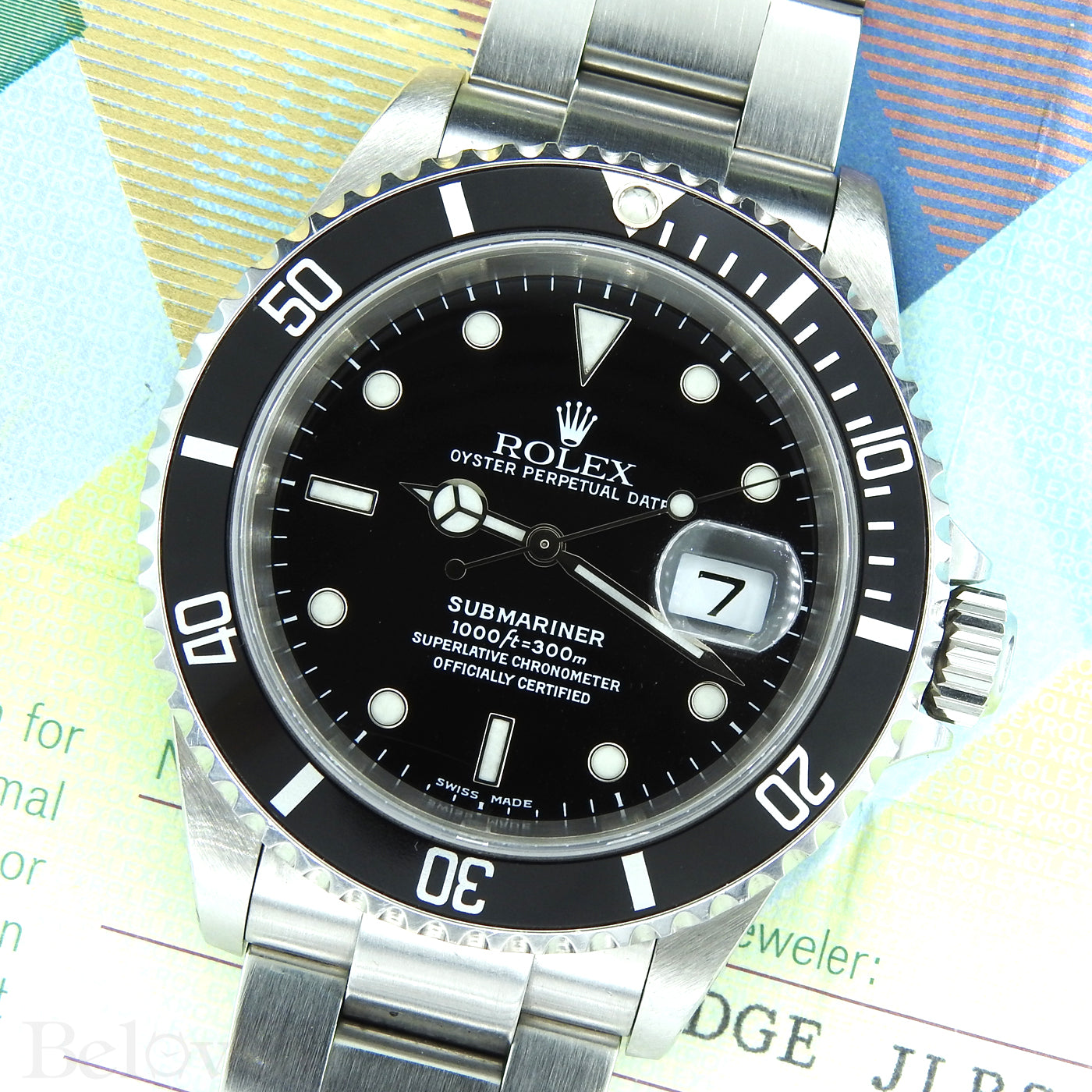 Rolex Submariner 16610 Complete with Rolex One-Year Warranty Paper and Rolex Box Image 6