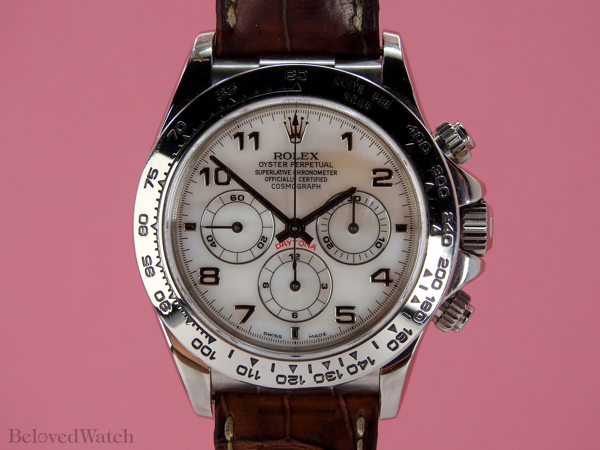 Rolex Daytona 16519 Rose Mother of Pearl Dial Complete Set